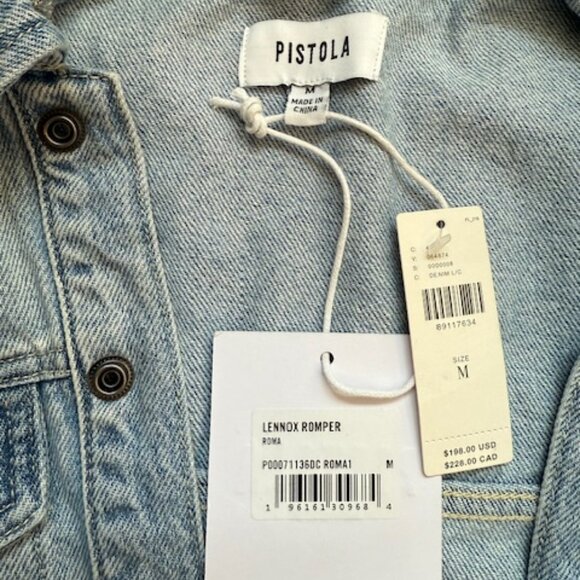 PISTOLA Anthropologie Lennox Denim Romper in Roma Sz Medium NEW NWT $198 - Picture 4 of 5